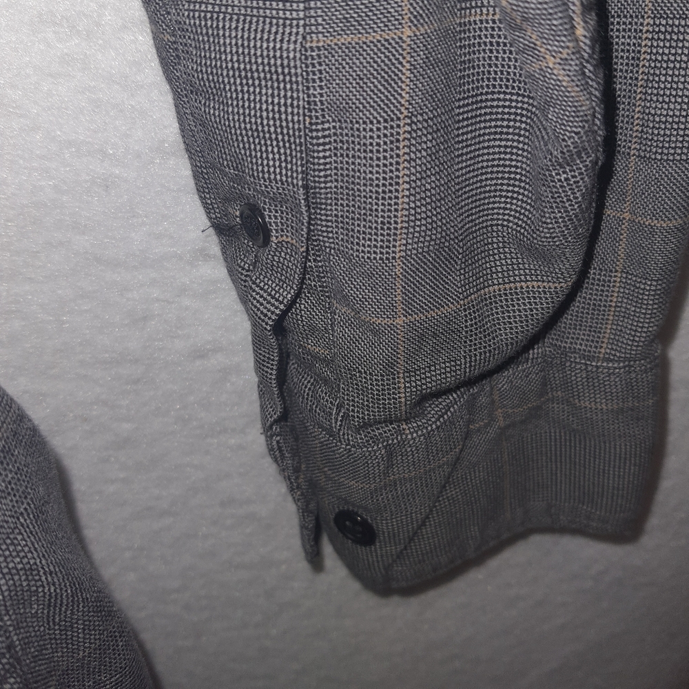 Izod Mens Long Sleeve Striped Casual Shirt Medium Med Gray - Picture 4 of 9